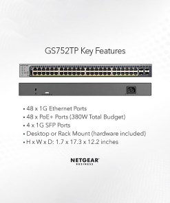 Alternative view of Netgear 48-Port Gigabit PoE+ Smart Switch (GS752TP)