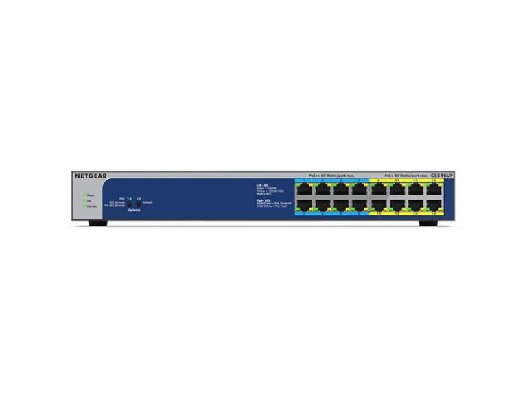 NETGEAR GS516UP — 16-Port Gigabit Ethernet Unmanaged High-Power Ultra60 ...