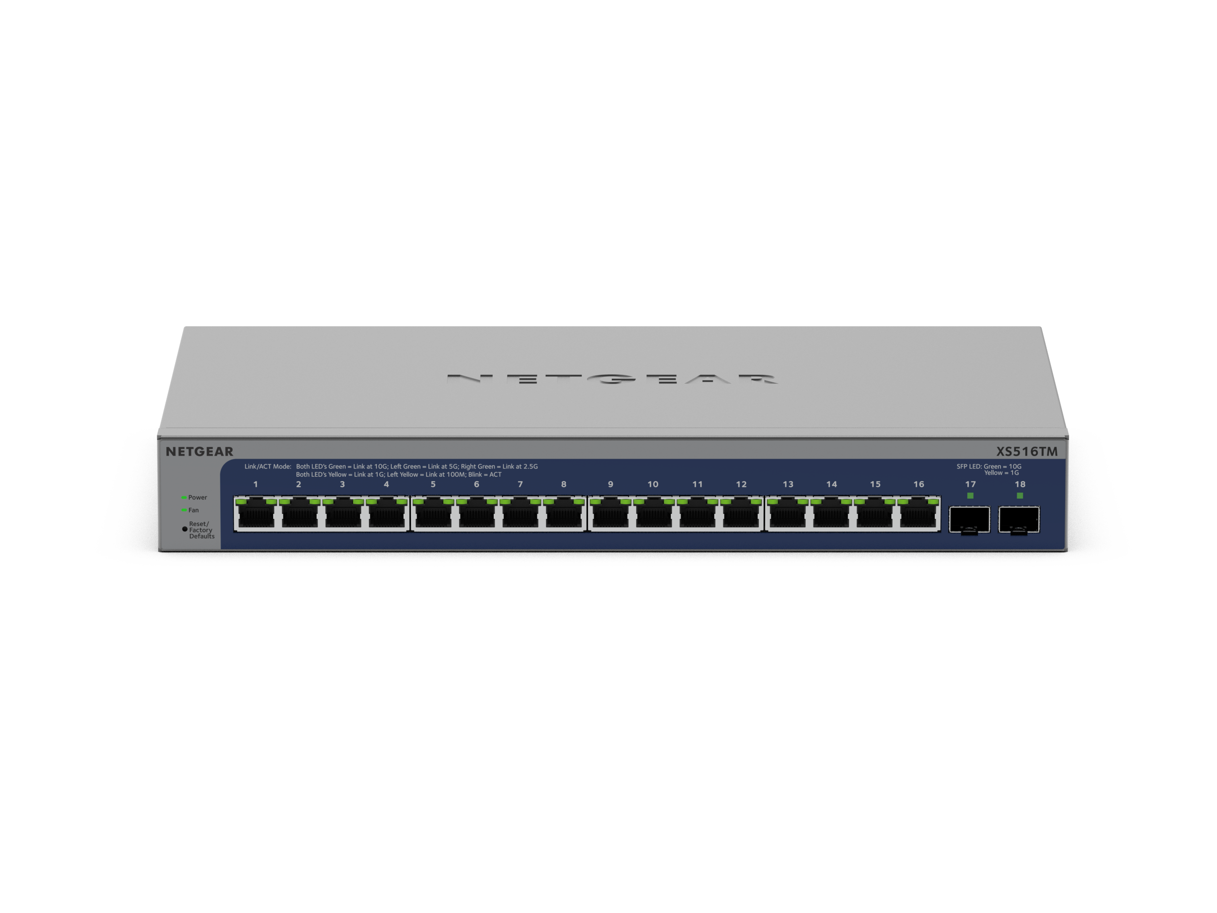 NETGEAR XS516TM — 16-Port 10-Gigabit/Multi-Gigabit Ethernet Smart Managed Switch with 2 Dedicated SFP+ Fiber Ports and Optional Insight Remote/Cloud Management